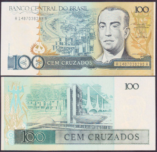 1987 Brazil 100 Cruzados (P.211b) Unc L001683